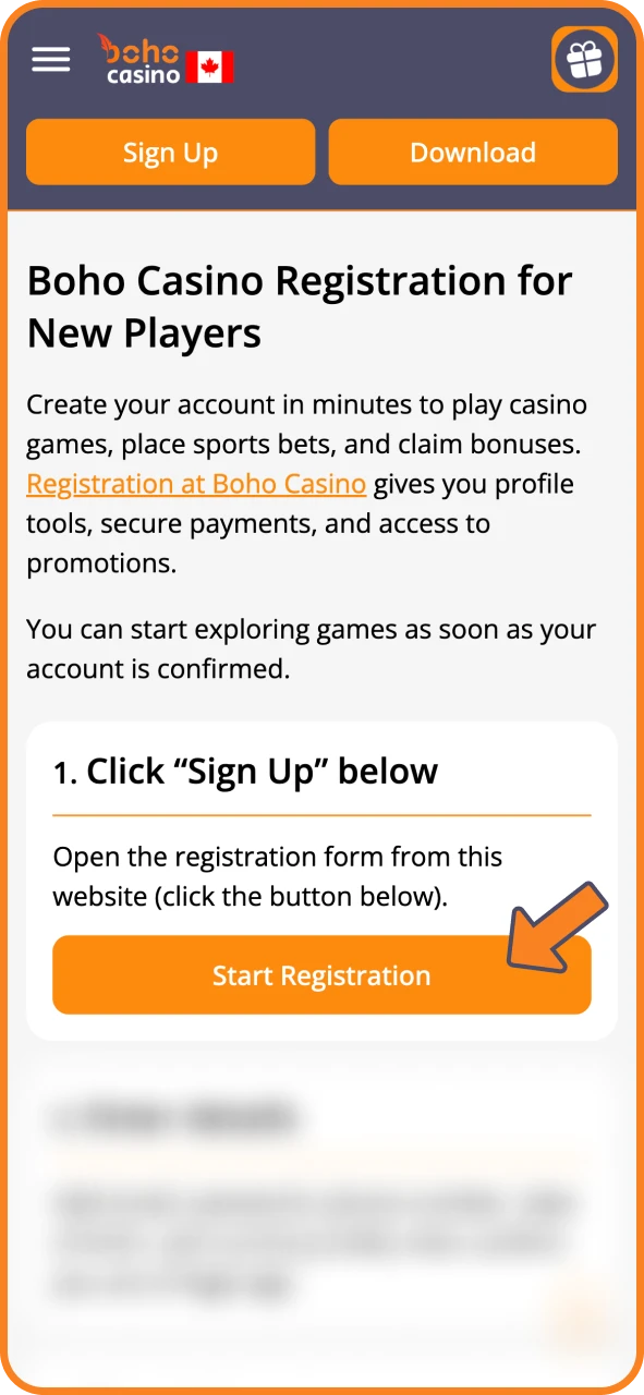 Start playing at Boho Casino, register in seconds.